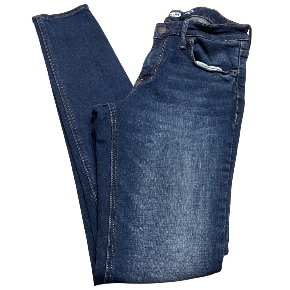 Old Navy Rockstar Super Skinny Jeans Womens Dark Wash Denim‎ Stretch Mid Rise